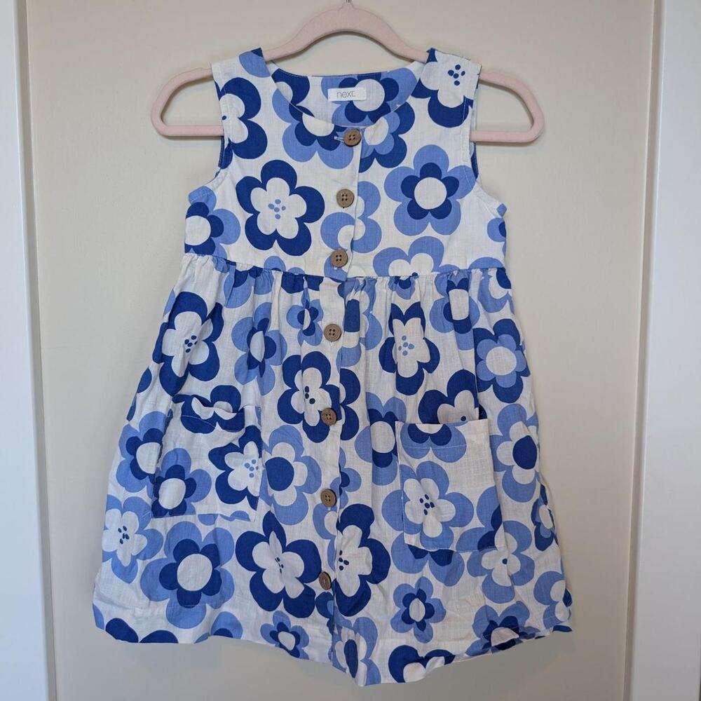 Next Girls Colorful Floral Print Summer Dress 3/4T